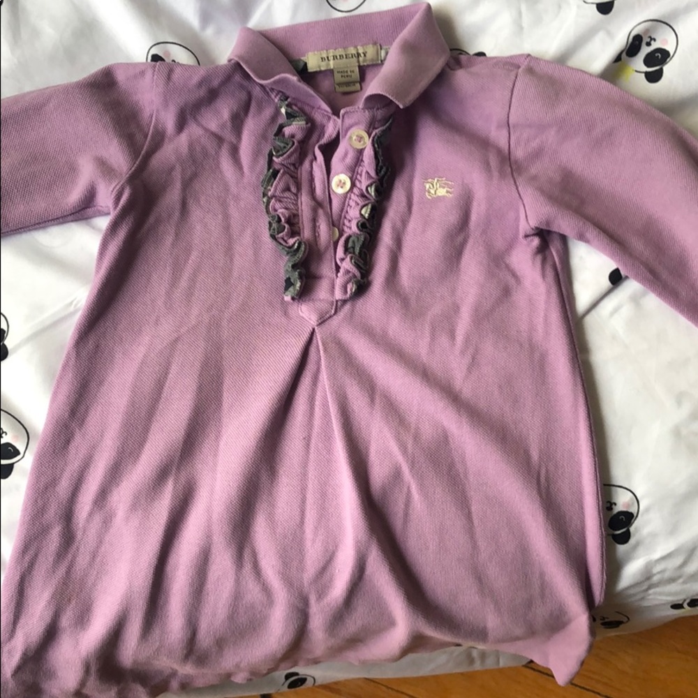 Girls purple ruffle Burberry Dress